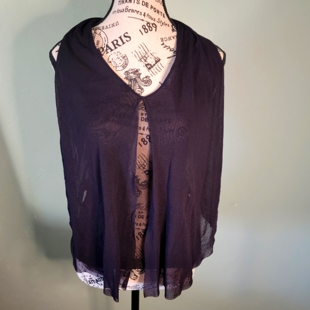 New York & Company XS black sheer top 100% nylon